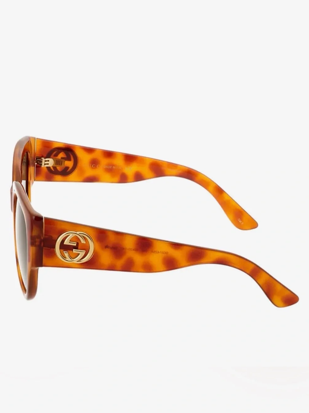 Gucci Tortoiseshell Brown and Dark Green Lens Sunglasses